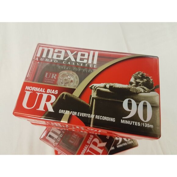 Maxell Audio Cassette Tapes 9 x9 UR 90 Minutes Normal Bias Blank NEW Unopened - Picture 2 of 7